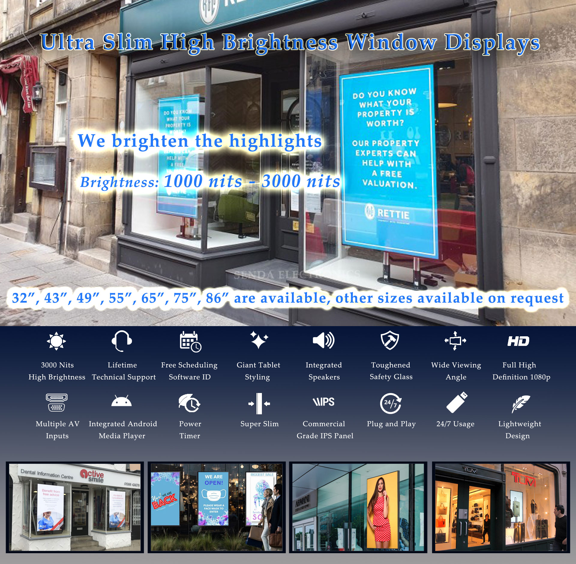 digital signages,window display,digital posters,outdoor digital signages