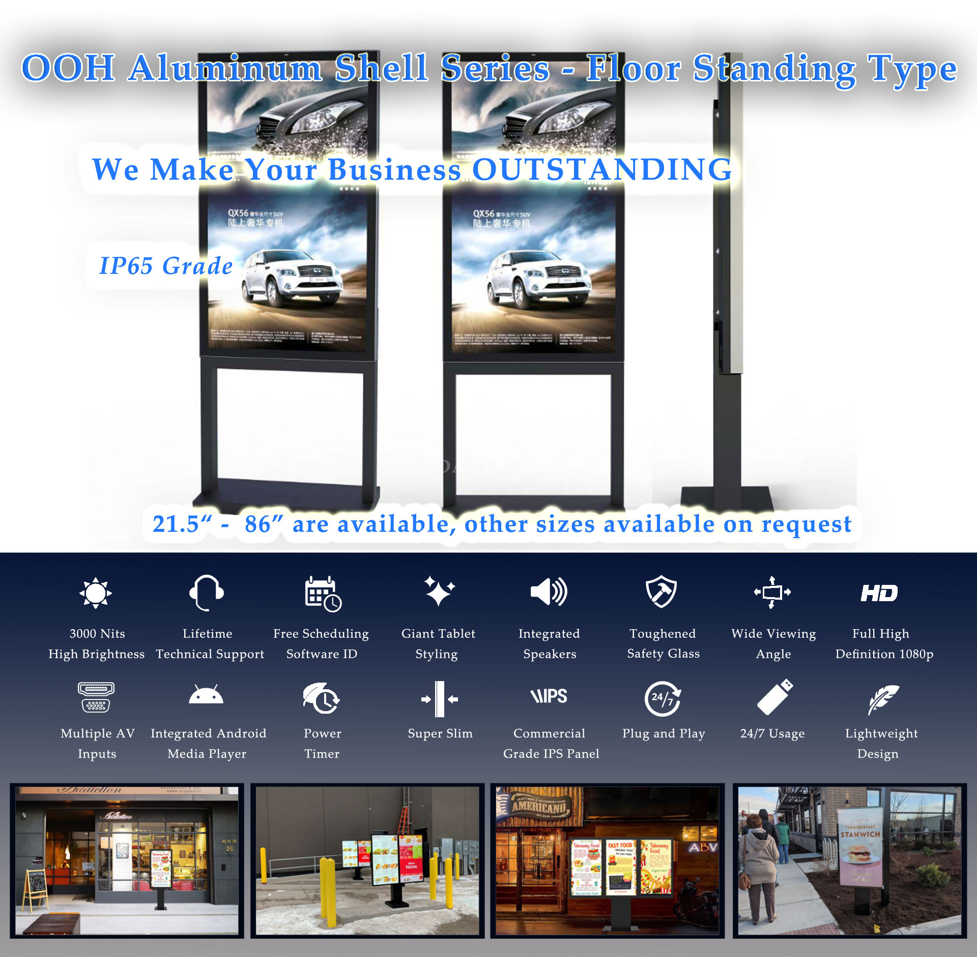 digital signages,window display,digital posters,outdoor digital signages